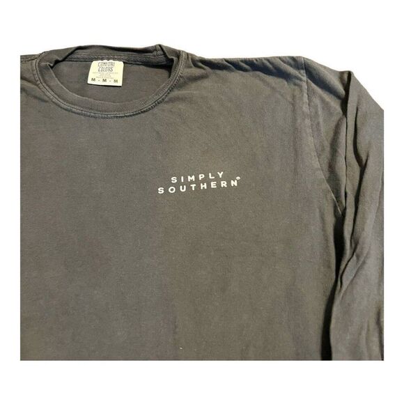 Simply Southern Long Sleeve Shirt Size Medium Gray Labradoor Retriever Sunset - Picture 4 of 9
